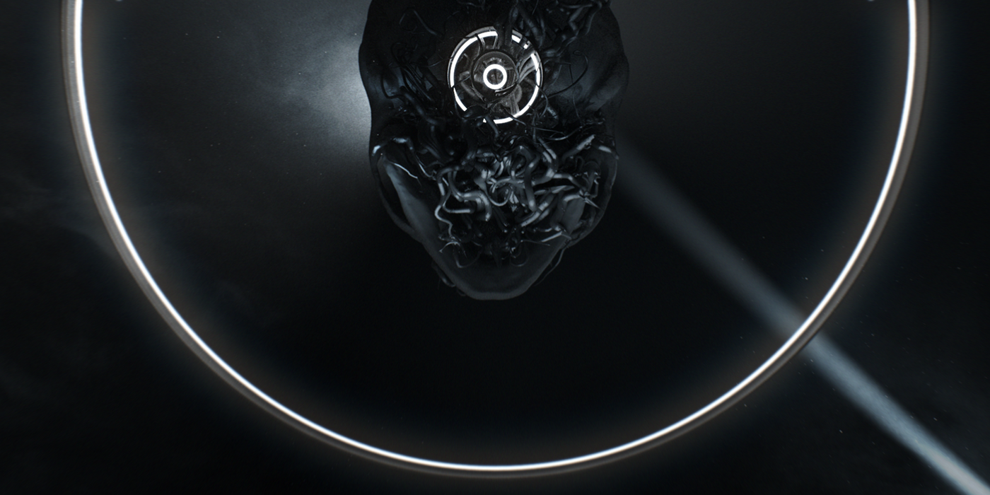 skull bone light glass sphere black drone