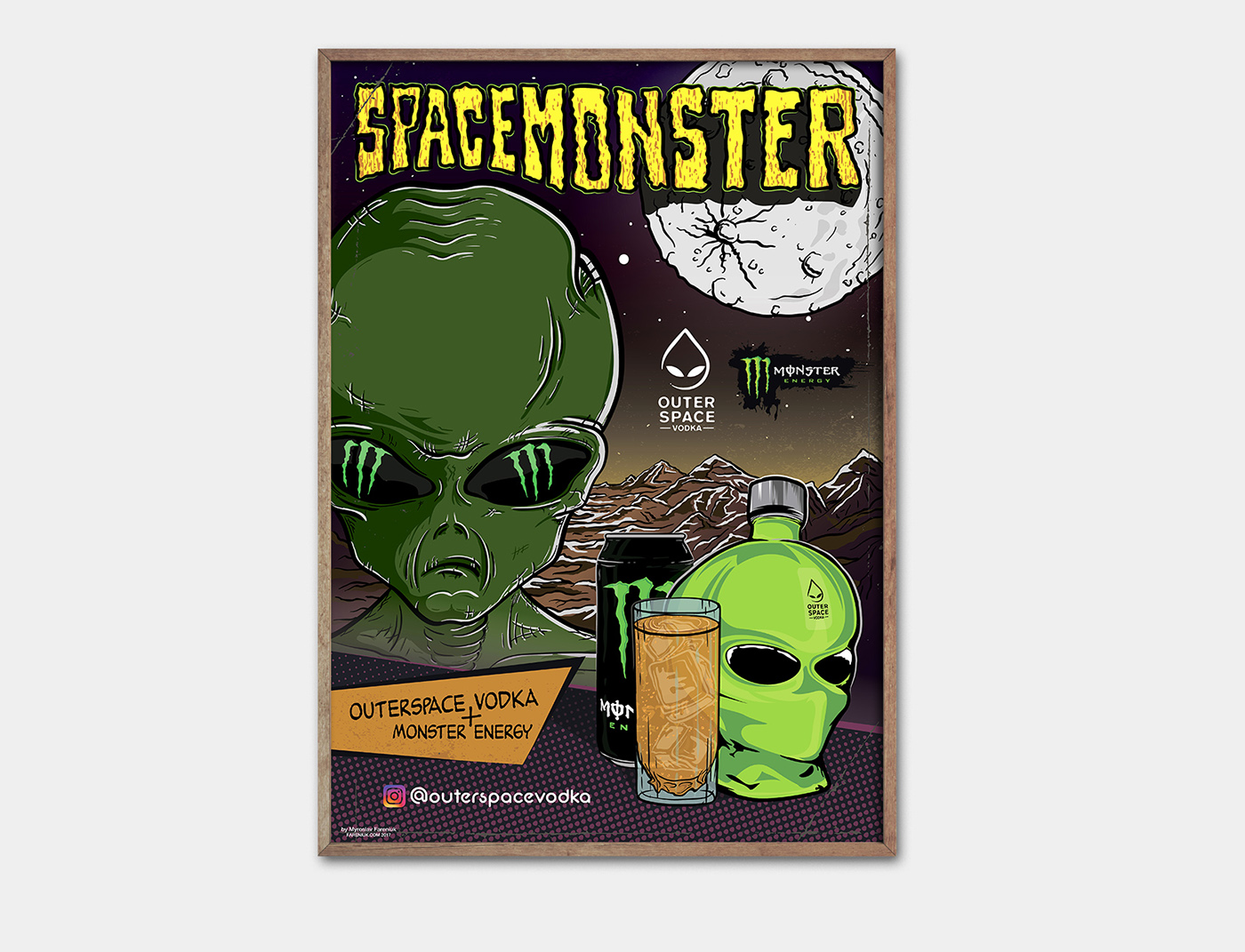 alien UFO spacemonster Vodka monster shot pub bar alco Space 