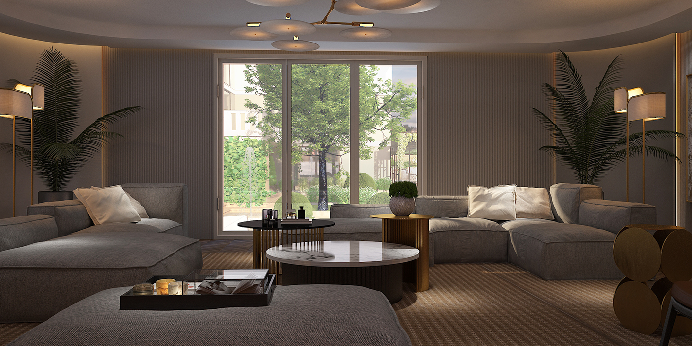 Private Residance furniture design decor sofa Marble FLOOR hotel black