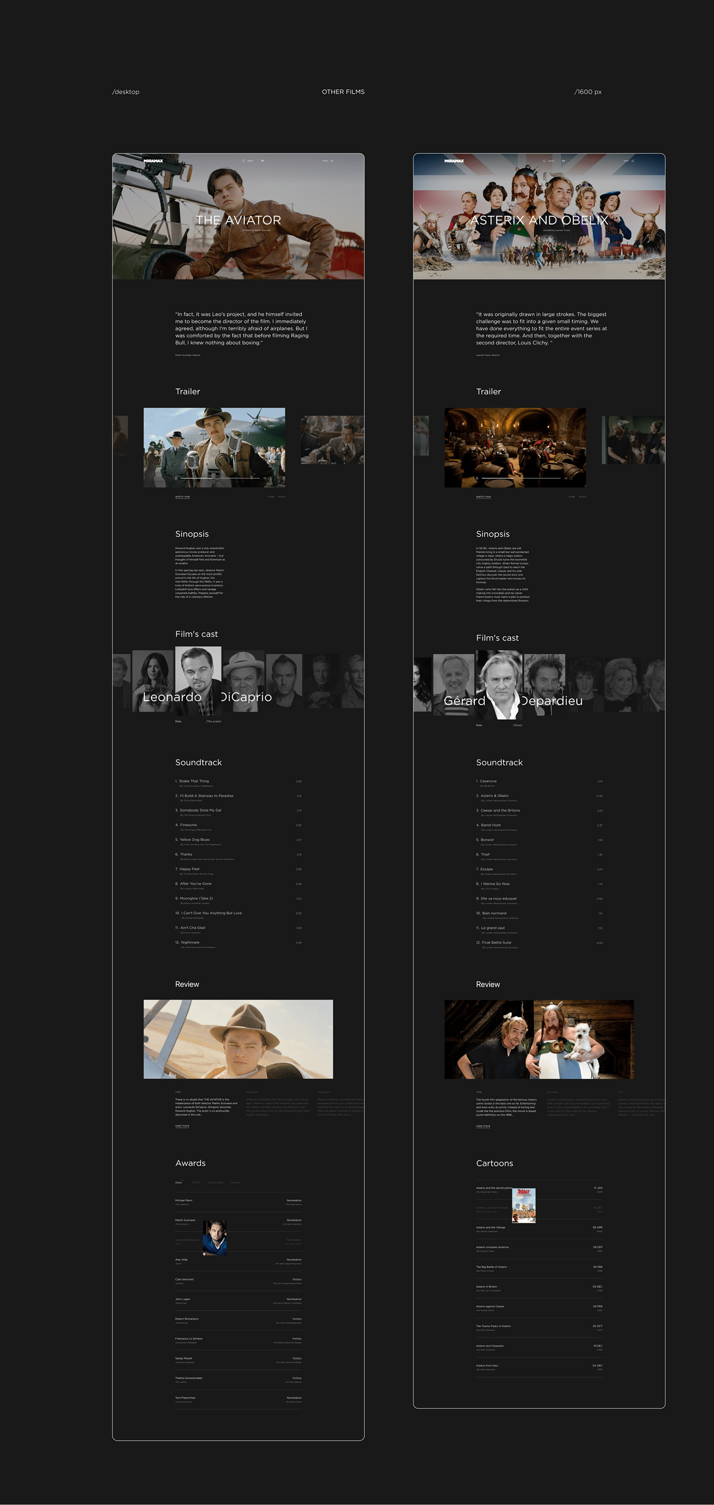 Miramax redesign concept site uprock uprock.school web-design Website films
