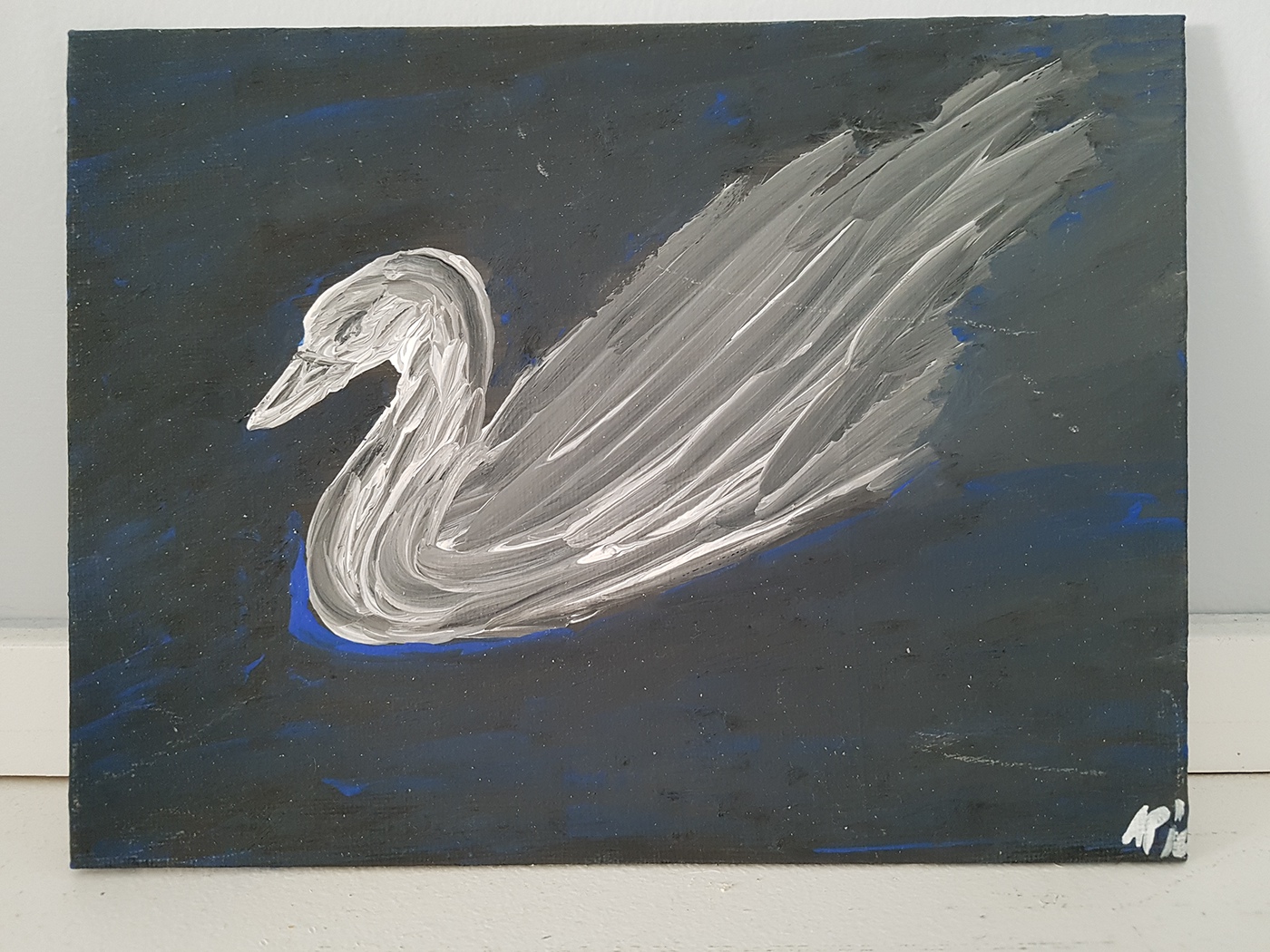 painting   swan animal animal paint canvas minimal bird acrylic