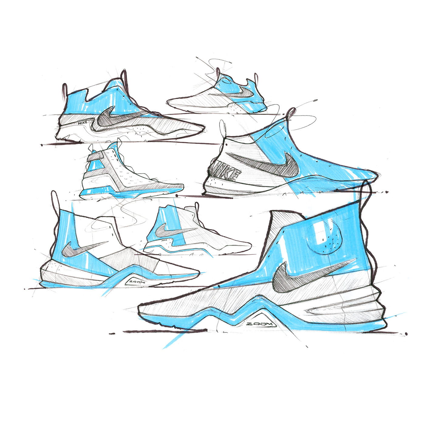 sketch sketchbook photoshop pen pencil Nike adidas New Balance shoes sneakers