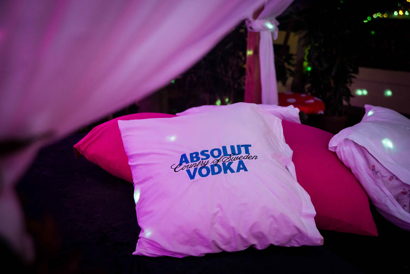 Absolut vodka party mozambique Event decor raspberry Flor Real