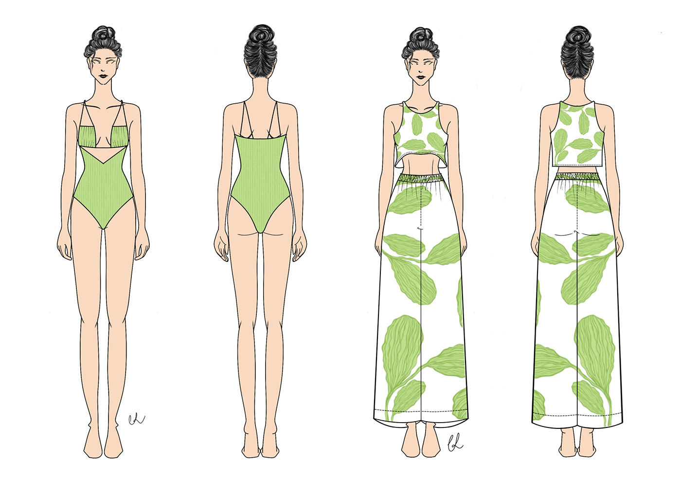 Fashion  design swimwear Drawing  ILLUSTRATION 