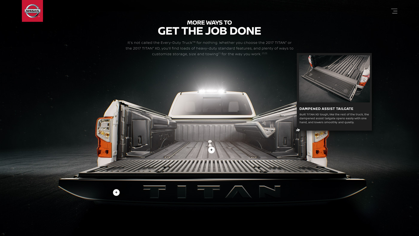 nissan titan experience design motion automotive   Critical Mass interactive chicago designer tires microsite