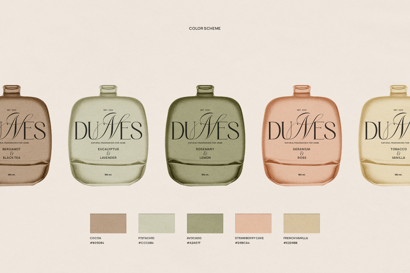 ArtDirection branding  Branding design dunes Fragrance logo Logo Design Packaging packaging design parfum
