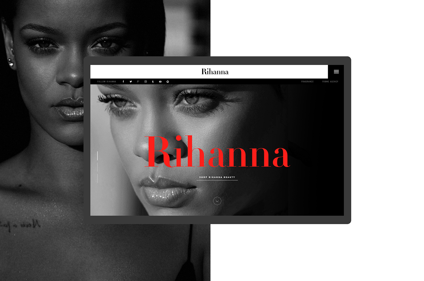 Rihanna Singer artist promosite homepage black clean Fashion 
