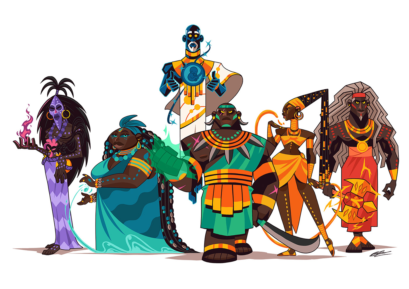 ILLUSTRATION  Character design  Drawing  sketch digital illustration gods african divinity dessin african gods