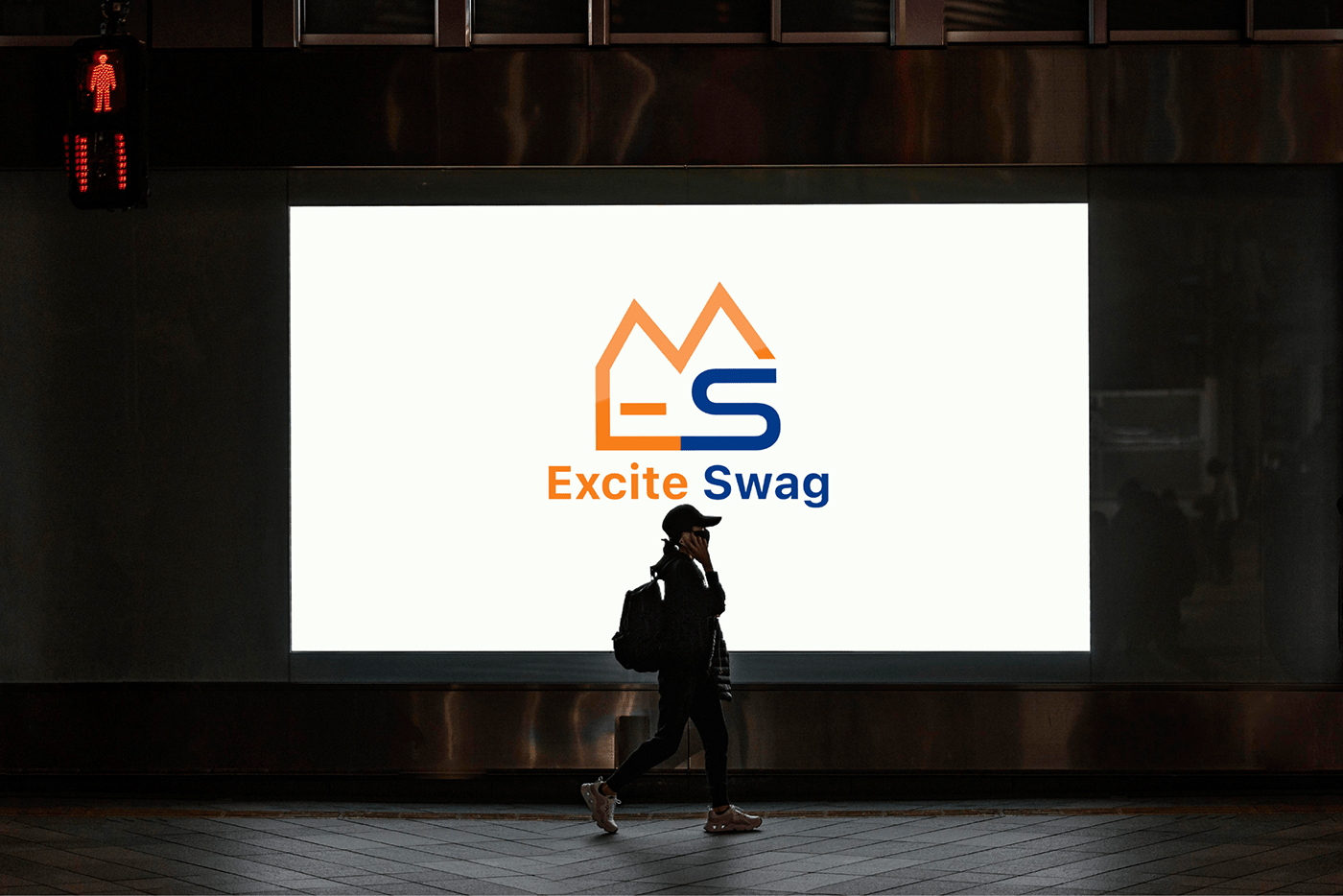 excite swag combination wordmark business statictics minimal logo design icon typography graphic