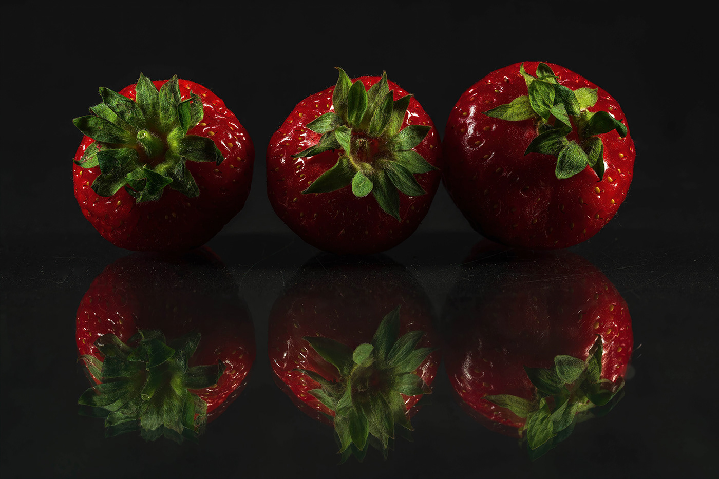 Fruit macro red spring strawberries