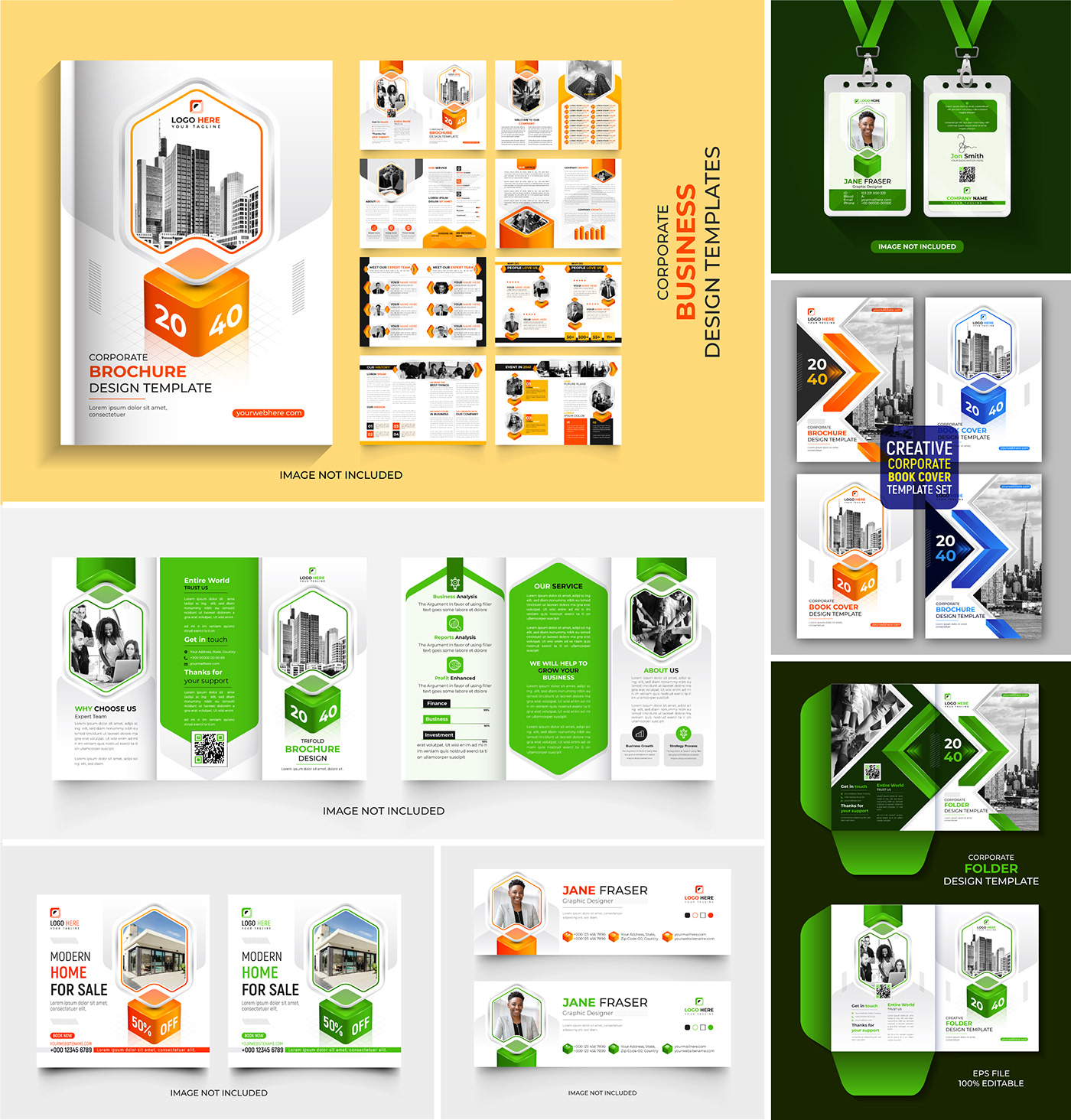 16 page brochure business identity card corporate book cover Corporate Templates email signature folder desgin Real estate social media social media cover trifold brochure