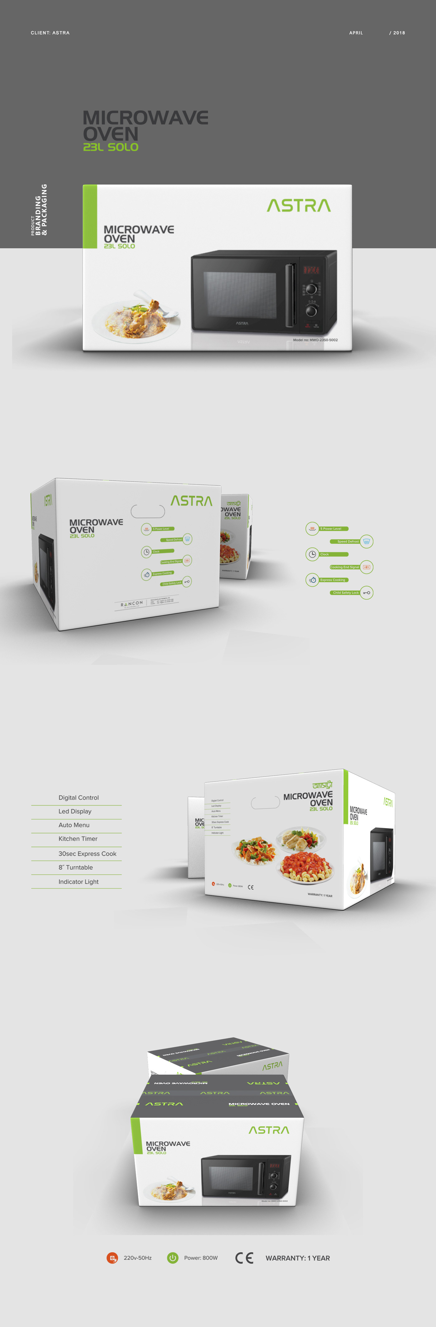 Packaging oven microwave branding  3D box Mockup Label home appliance
