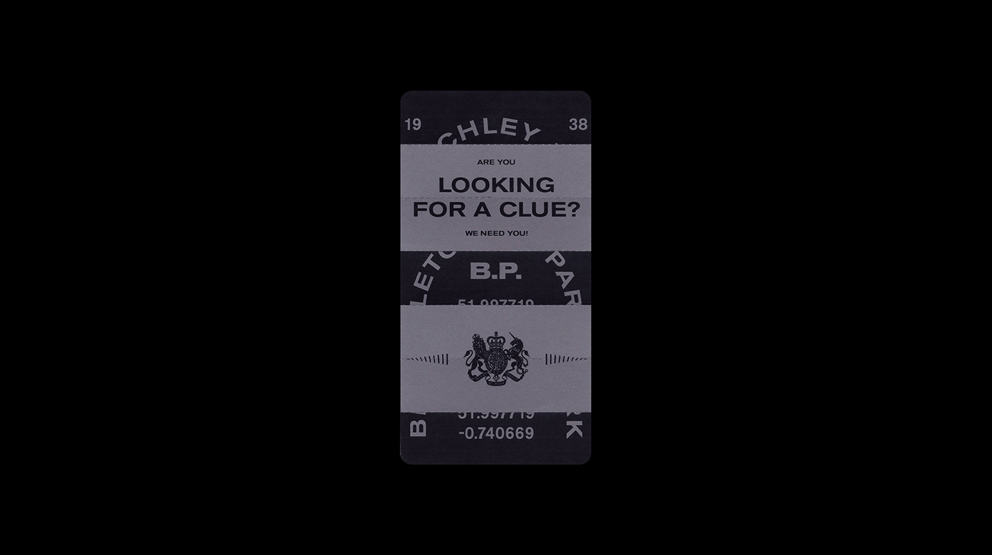 fold secret british Bletchley flyer poster advert paper interactive adobeawards
