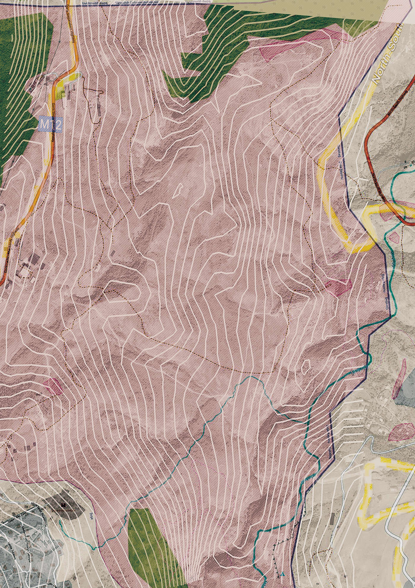 Contour map openstreetmap Shusha Topografia topography