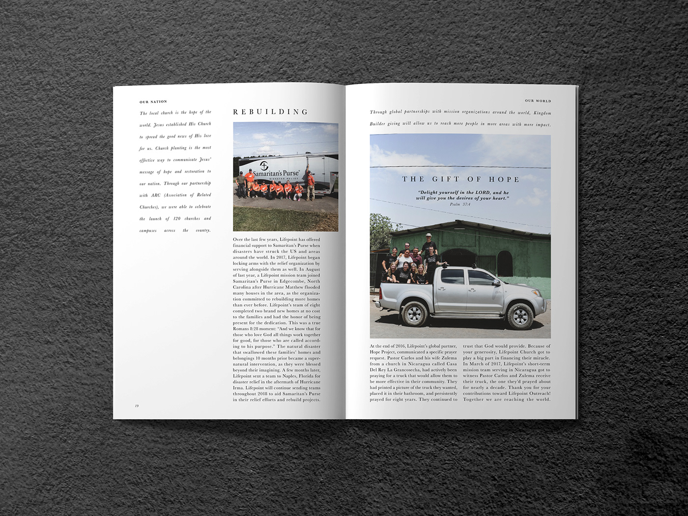 magazine annual report church Magazine design Advertising  modern clean minimalist editorial