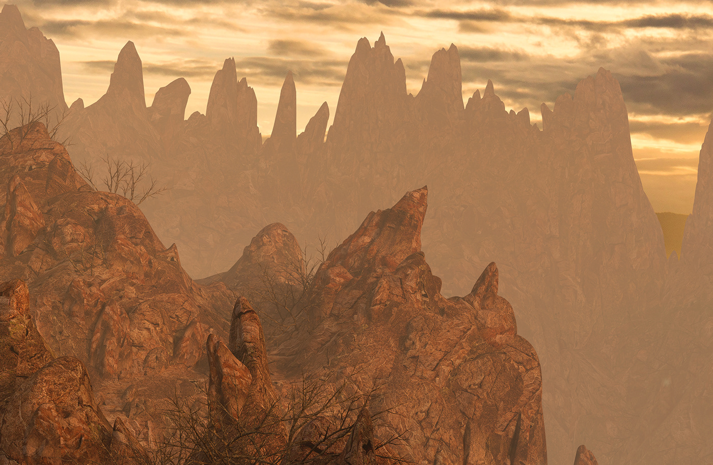 3D fantasy forest MARC MONS Mons mountain Render videogame