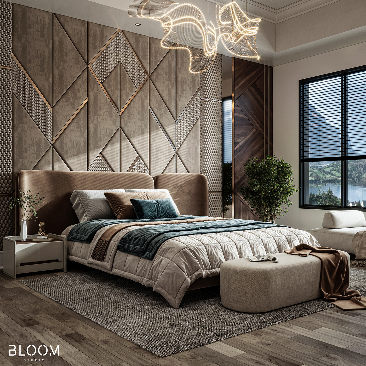 3D architecture Photography  visualization bedroom interior design  modern Canada CGI Render