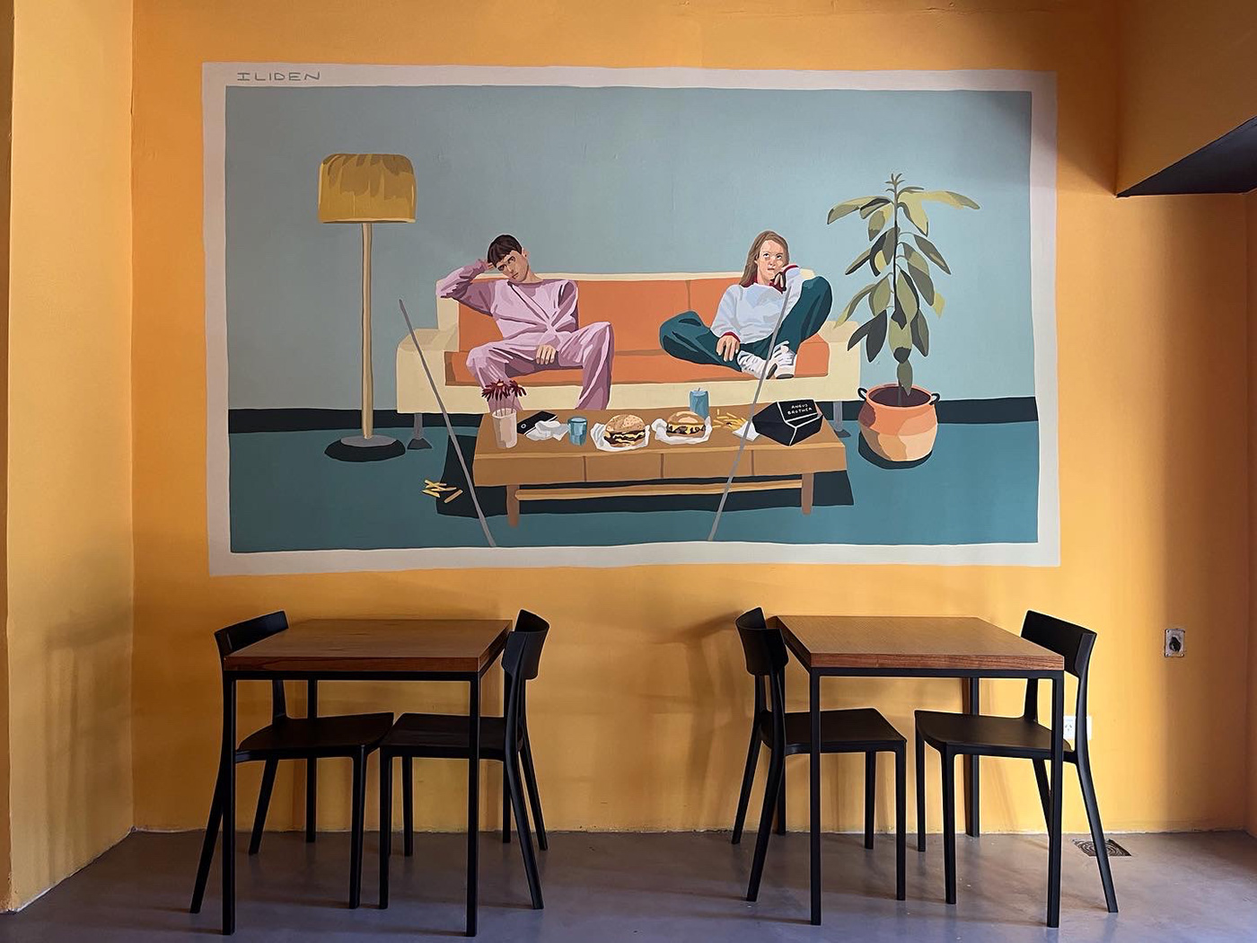 mural art painting   wall art burger restaurant decoration interior design  art