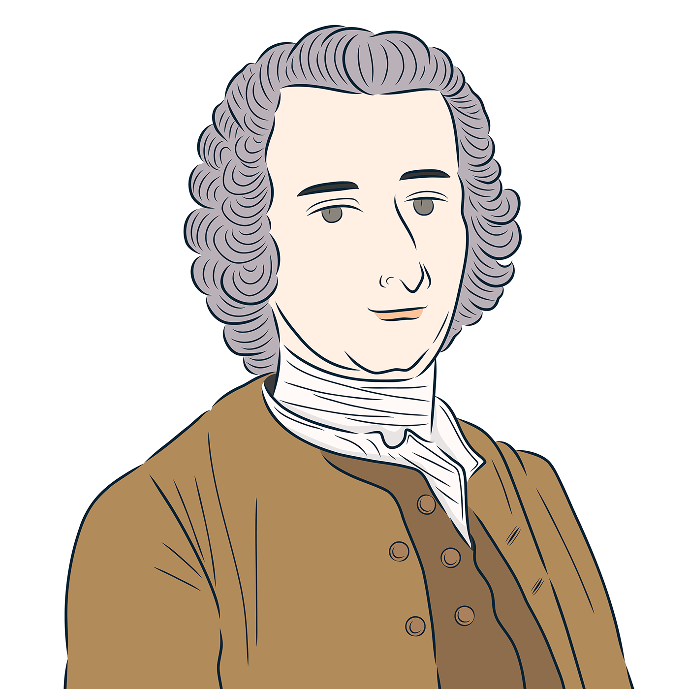 Drawing  portrait france philosophy  ILLUSTRATION  adobe illustrator history human face digital illustration Rousseau