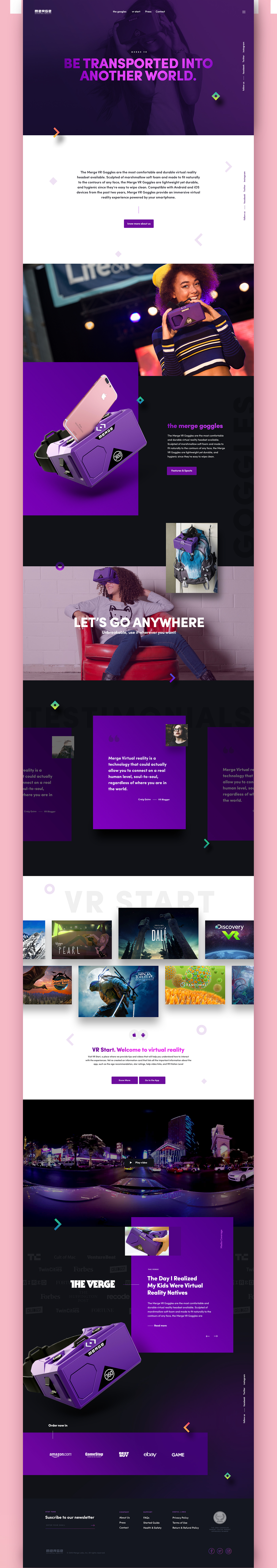 Web Website ux UI parallax Responsive vr Virtual reality product goggles