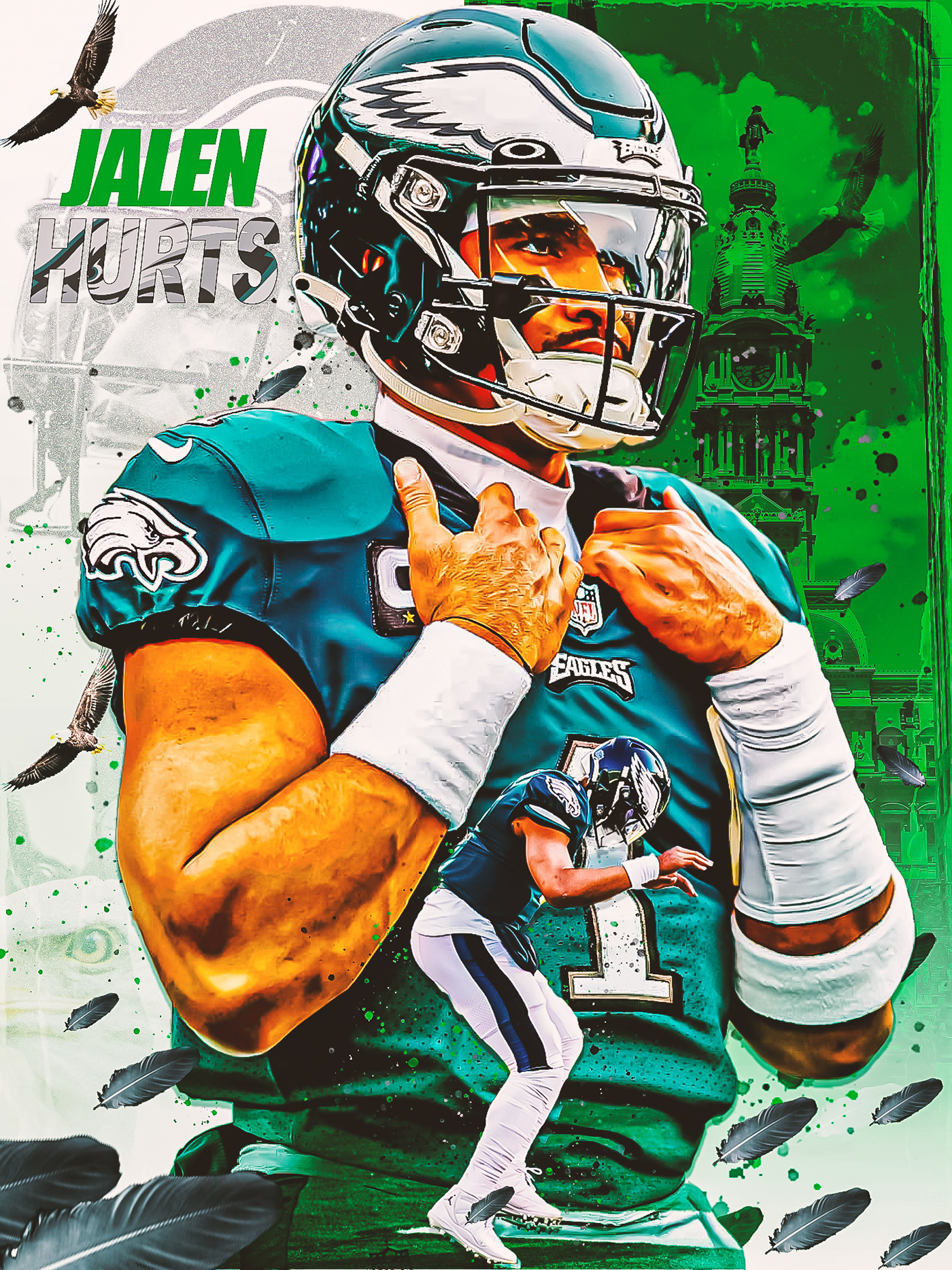 Jalen Hurts Philadelphia Eagles football nfl eagles philadelphia Philly sports american football quarterback