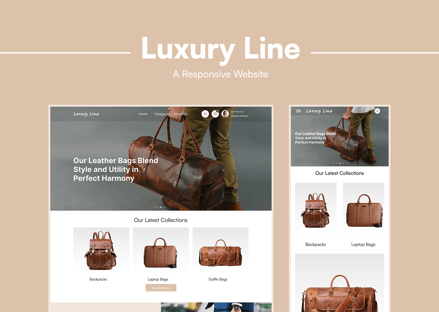 Web Design  Website UI/UX ui design Figma landing page Website Design Ecommerce leather bag