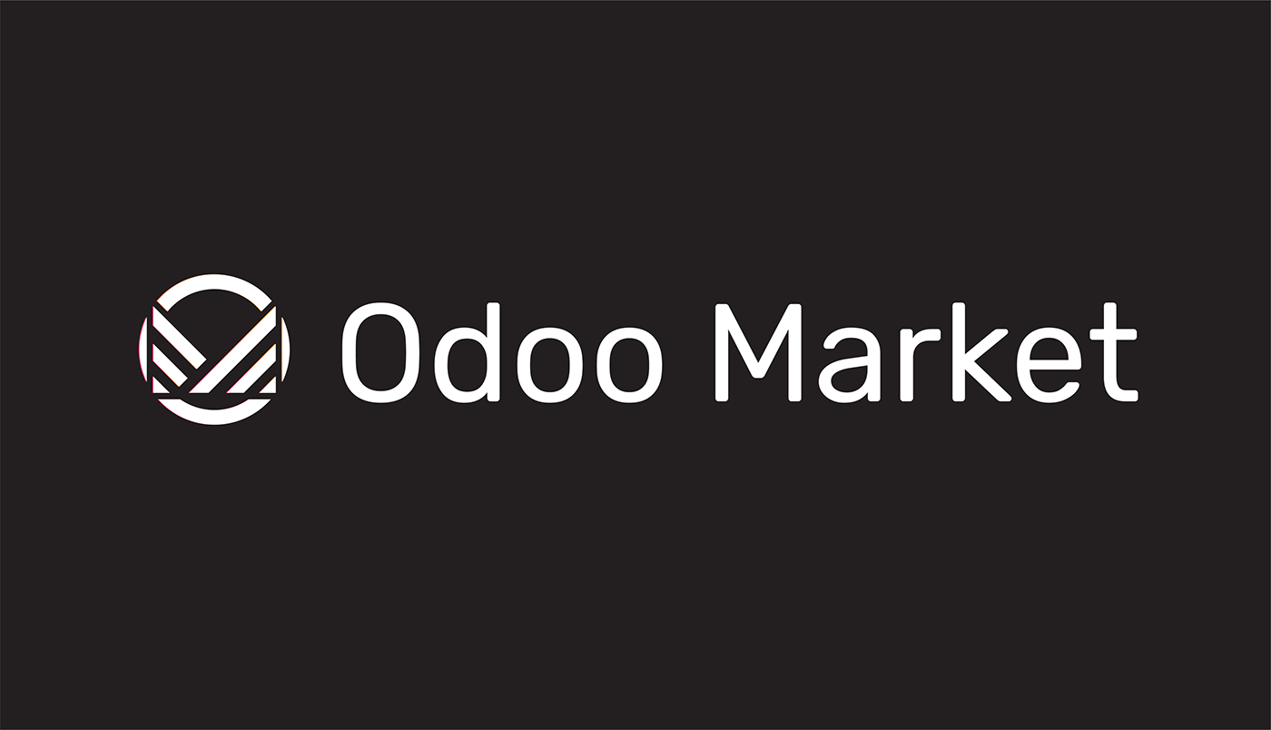 odoo market CRM Multi vendor marketplace art typography python ERP logo identity