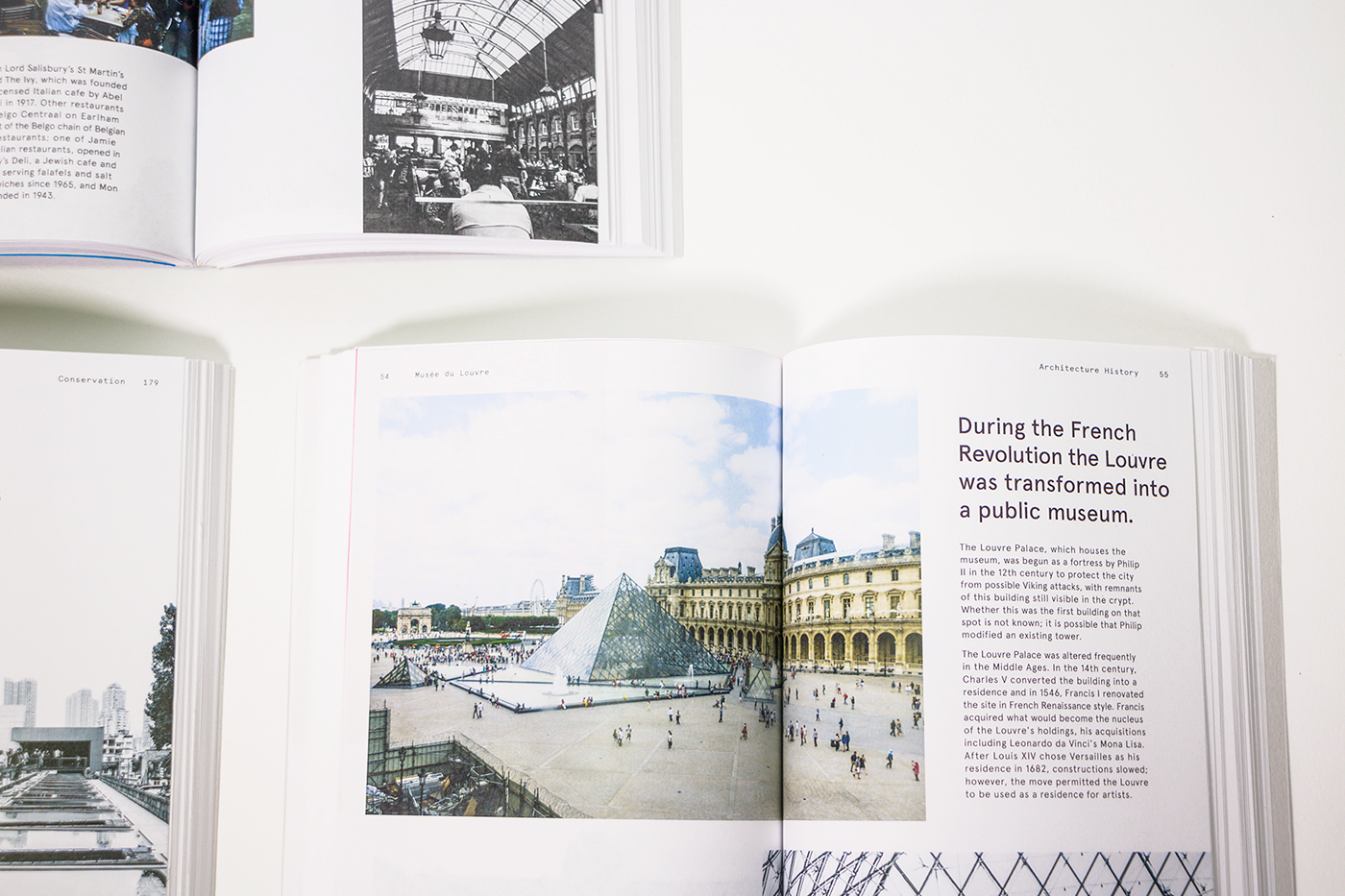 Book Series publication book design Paris Travel book black and white accent color wander city