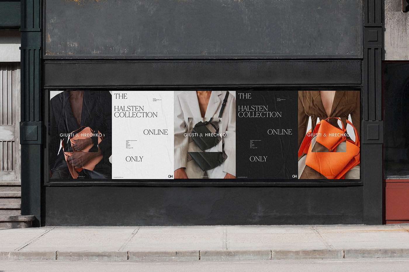 Packaging box Fashion  minimal Website bag business card Retail branding  black