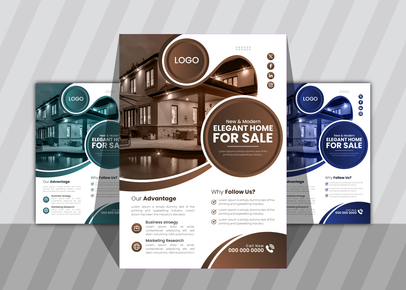 Abstract Flyer design for Real-Estate Business.