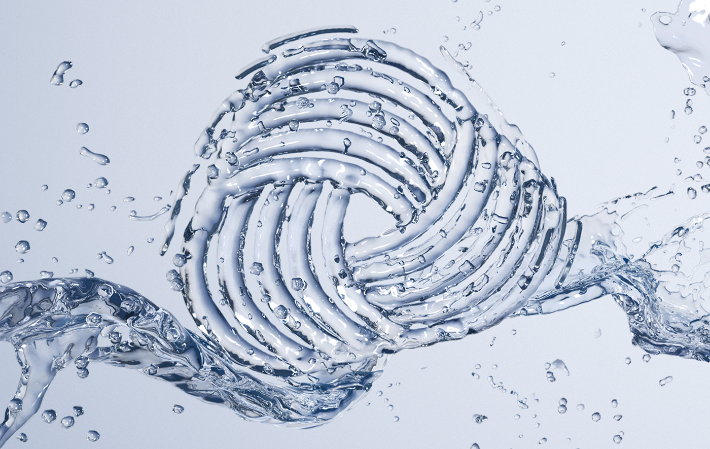 Washing machine 3d-modelling water in 3D logos