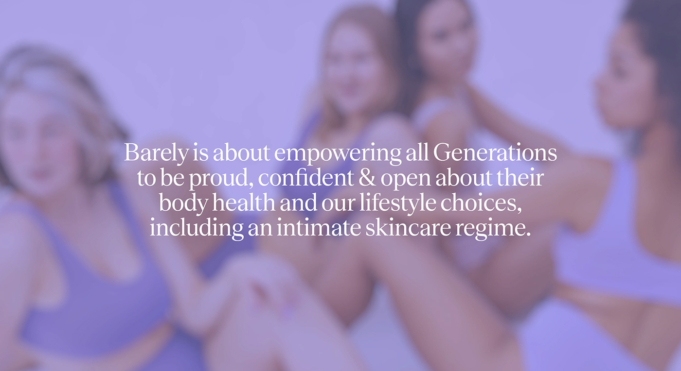 Advertising  barely blurple brand identity Intimate Skincare marketing   packaging design purple Socialmedia women