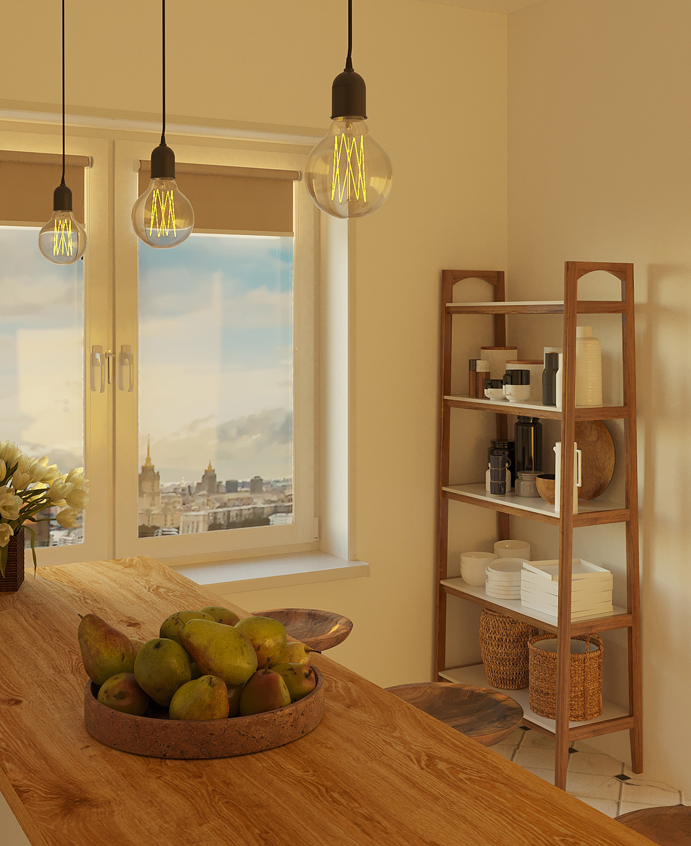 3ds max corona Interior interior design  kitchen kitchen design Render visualization дизайн интерьера