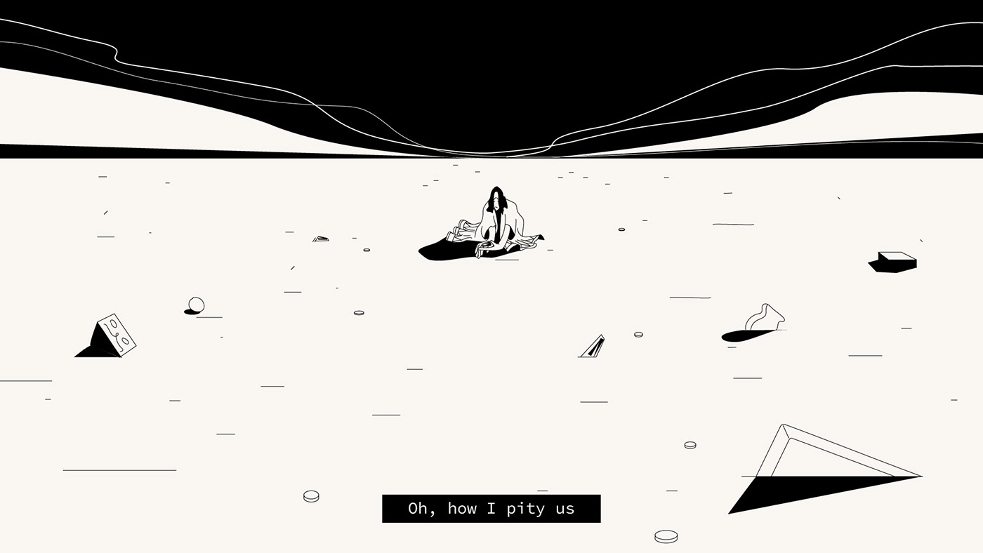 black and white desire greed ILLUSTRATION  motion design Poetry  storyboard Style Frame styleframe