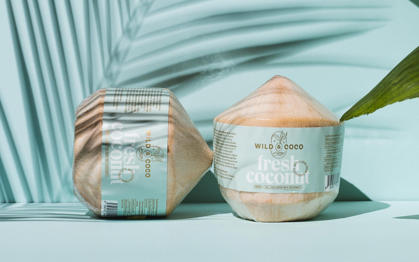 brand identity branding  visual identity Coconut coconut branding Packaging Web Design  Harmony gold foil