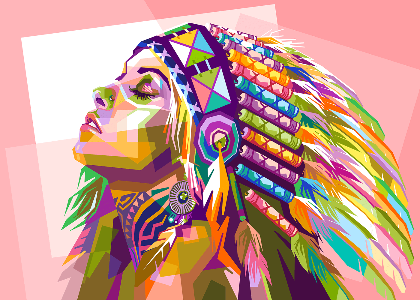 Apache Beautiful beauty color colorful cool cute design Drawing  fullcolor girl ILLUSTRATION  Pop Art WPAP best famous fantastic favorite great ladies Lady Like Love lovely pink portrait woman