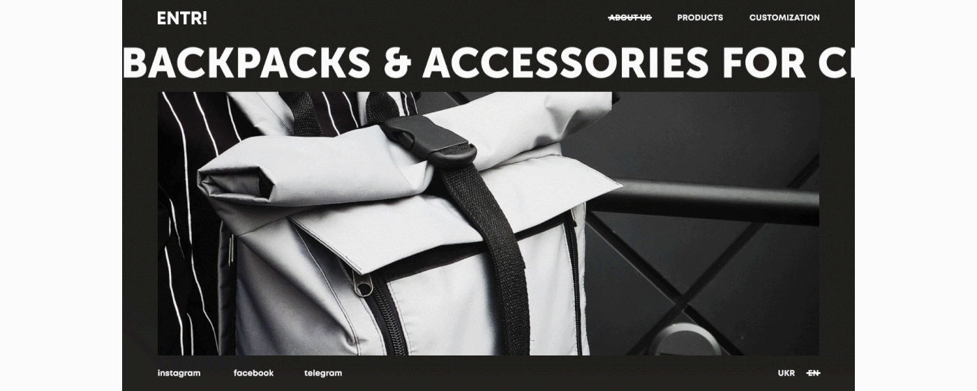 accessories brand corporate website e-commerce online shopping shop store UX / UI web-design bags