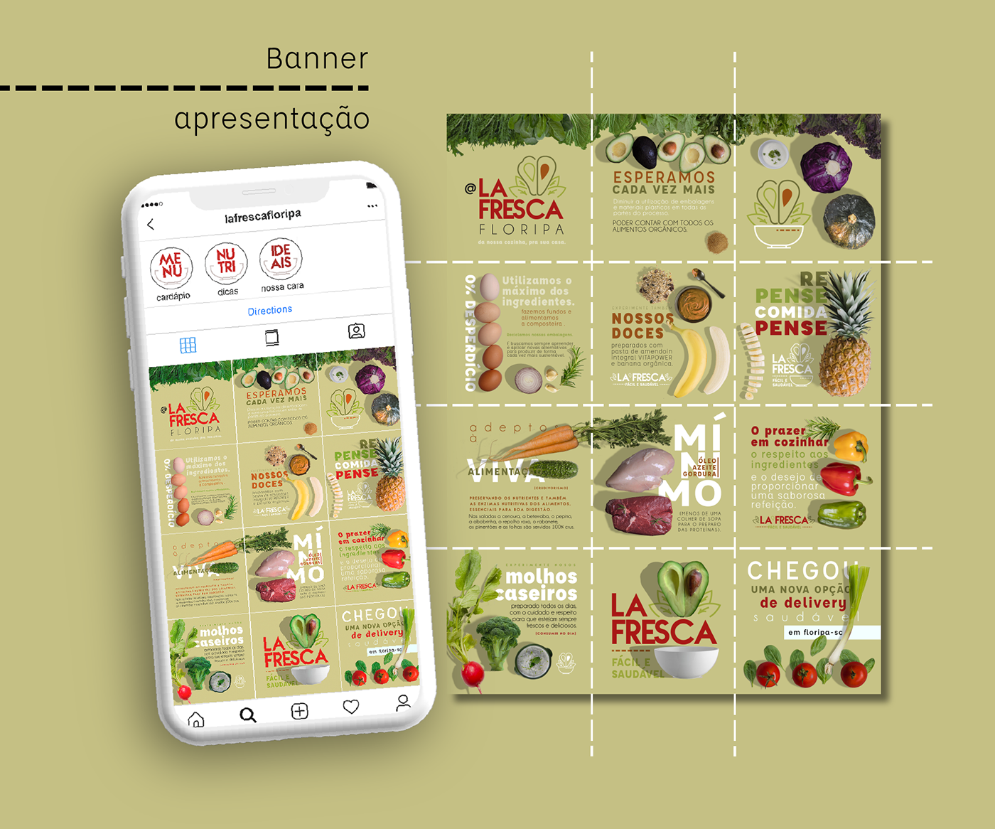 branding  Food  healthy marca Packaging delivery social media cardápio menu