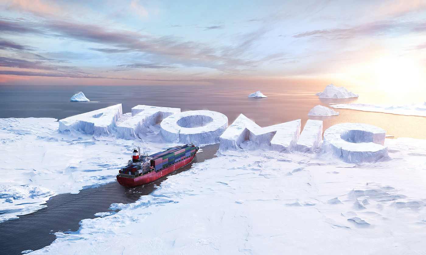 ice iceberg Landscape sculpture ship snow sunset water boat CGI