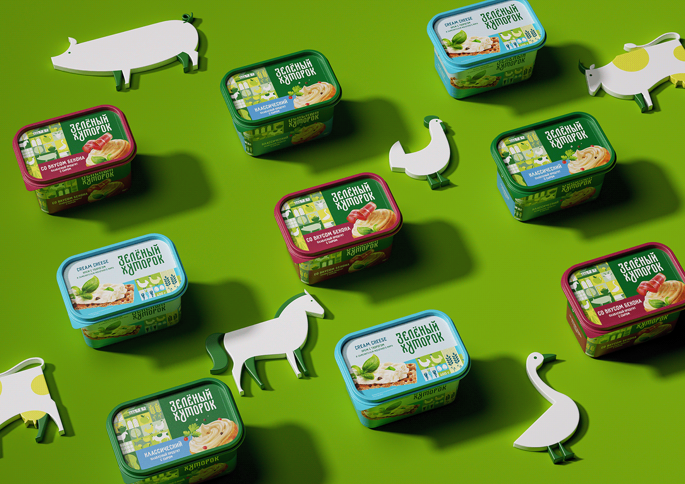 Food  Cheese Packaging design bacon breakfast village pattern print ILLUSTRATION 