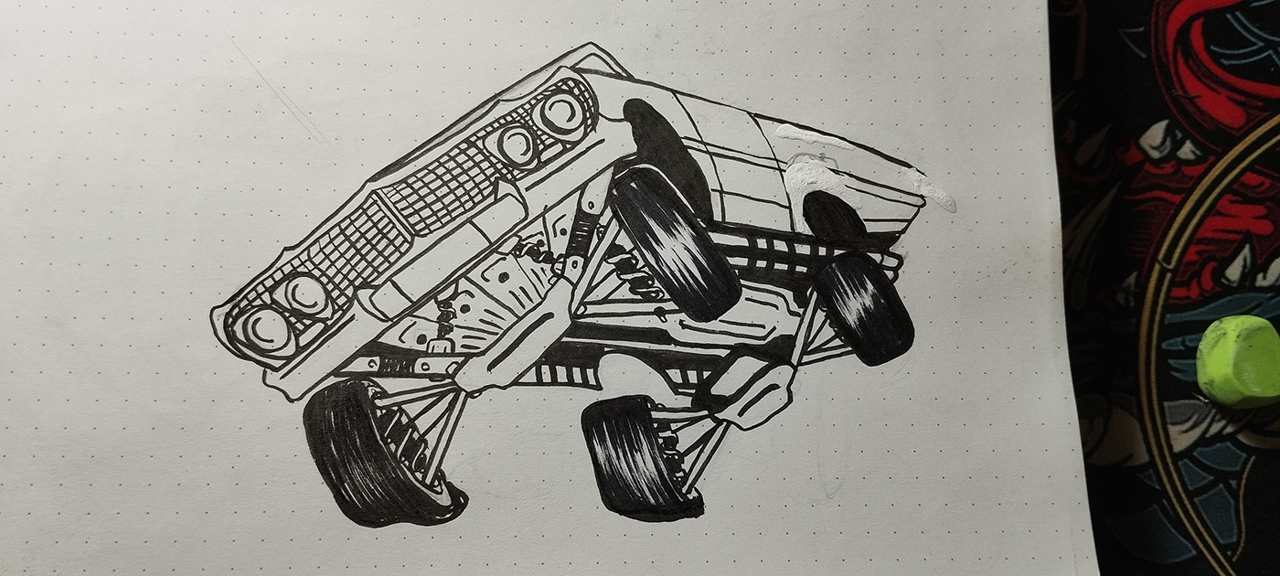 lowrider car rap hip hop NWA westcoast ILLUSTRATION  digitalart Drawing  artwork