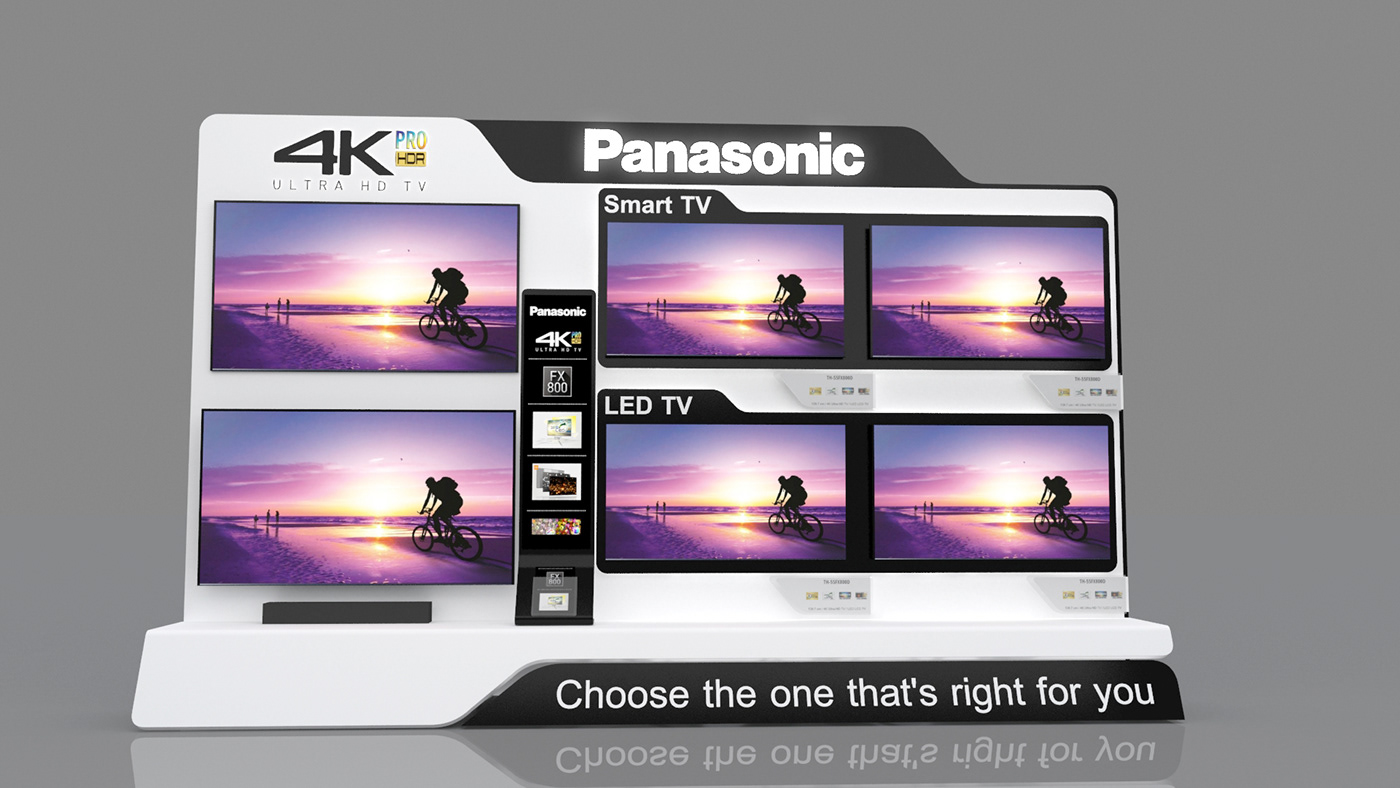 Led tv display design Panasonic TV Display retail display retail display wall Retail Shop shop in shop sis TV Display Unit wall display design
