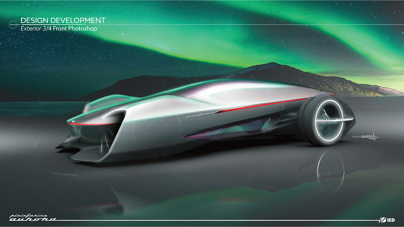 3D Modelling 3d render animation  aurora automotive   exterior design ied interior design  pininfarina thesis