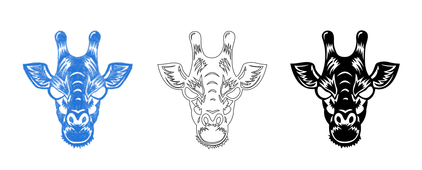 angry art branding  colorful creative giraffe ILLUSTRATION  logo sketch zoo