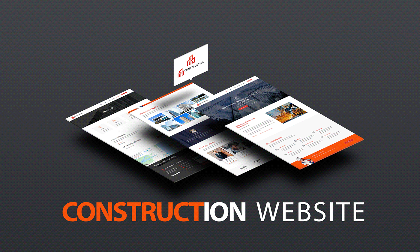 construction mockups PSD to Wordpress Responsive Design templates THEMES UI/UX Web Design  Website wordpress
