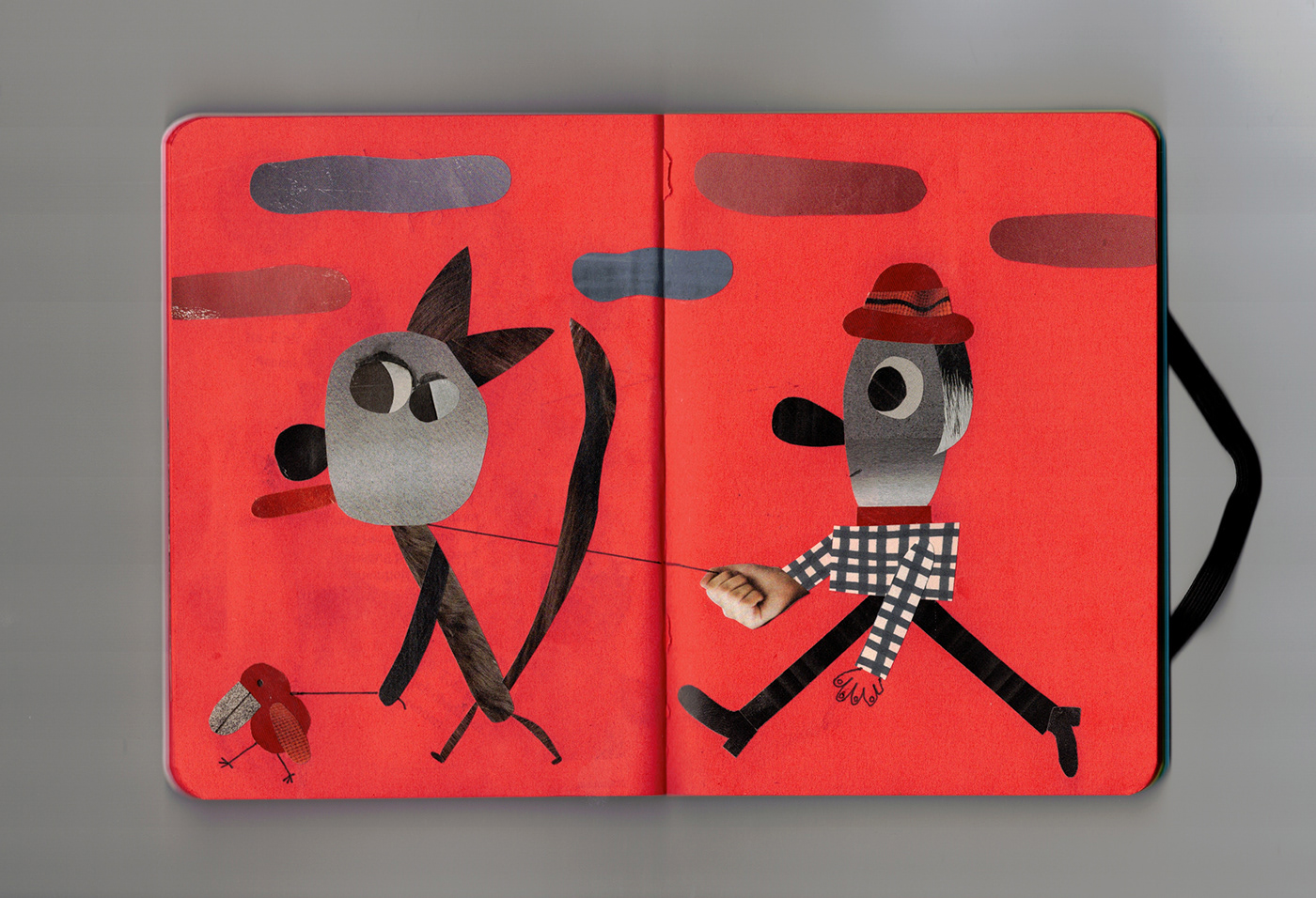 collage sketchbook ILLUSTRATION  children book Yulia Drobova Illustrator graphic paper papercut Fun