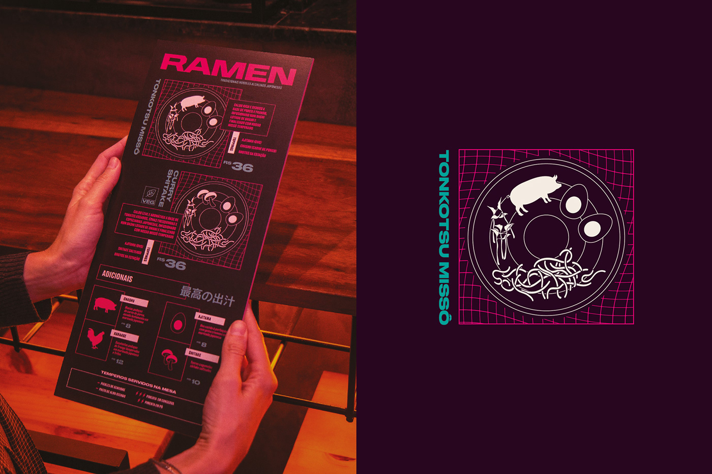 Logotype ramen branding  Website japanese restaurant bar graphic stationary
