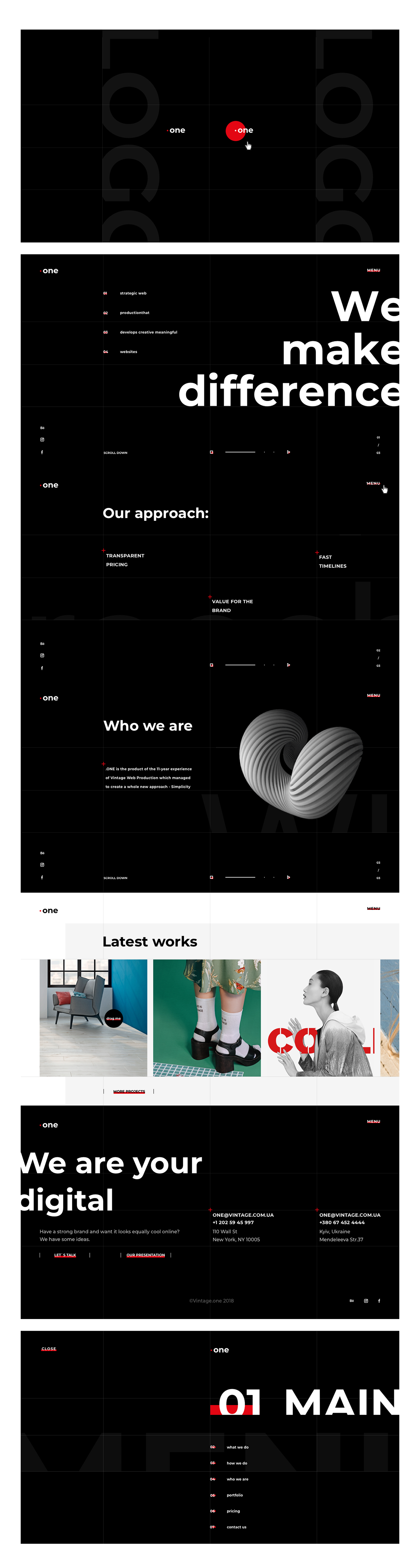 UI ux site black landing web-design menu logo