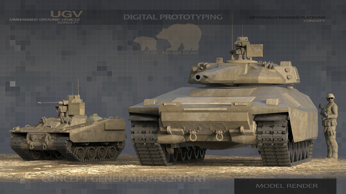 concept art defense keyshot army Autonomous unmanned vehicle CGI ai MUMT RCV
