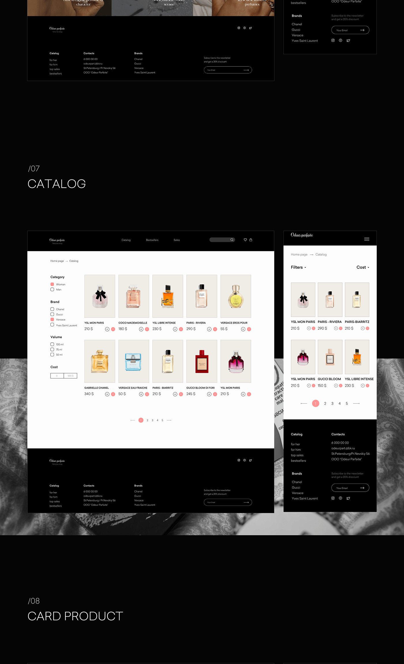 design brand identity visual Luxury Design perfume UX design UI/UX Figma интернет-магазин веб-дизайн